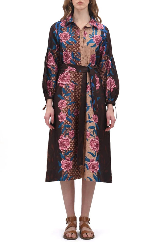 Celina Moon Alicia Long Sleeve Midi Shirtdress