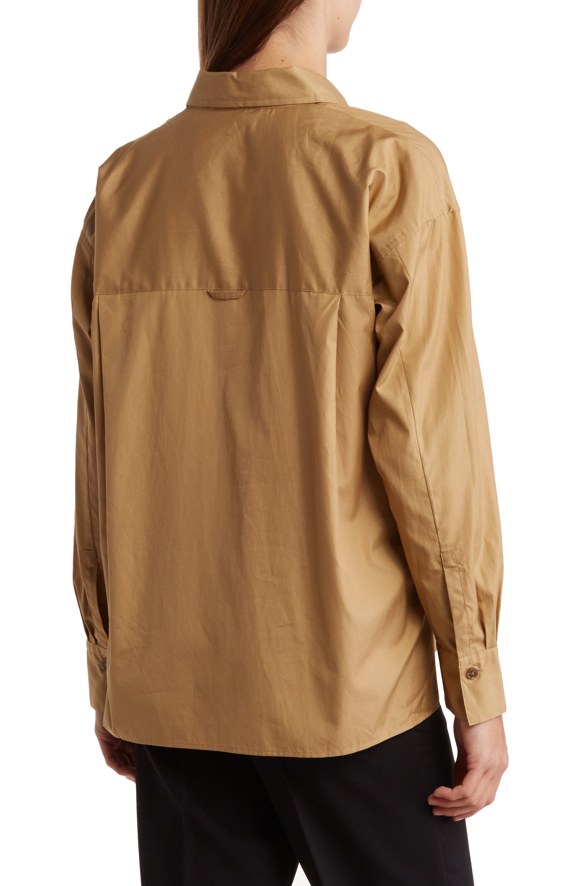 Vince Convertible Cotton Button-Up Shirt, Alternate, color, AMBER SAND