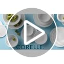 Corelle Vitrelle 18-Piece Service for 6 Dinnerware Set, Triple Layer Glass and Chip Resistant, Lightweight Square Plates and Bowls Set, Splendor