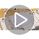 176Pcs White and Gold Plastic Plates - White Plastic Plates with Gold Rim 25Guest include 25Dinner Plates 25Dessert Plates 25Cups 25 Cutlery 25Napkins 1Tablecloth for Party&Weeding&Christmas
