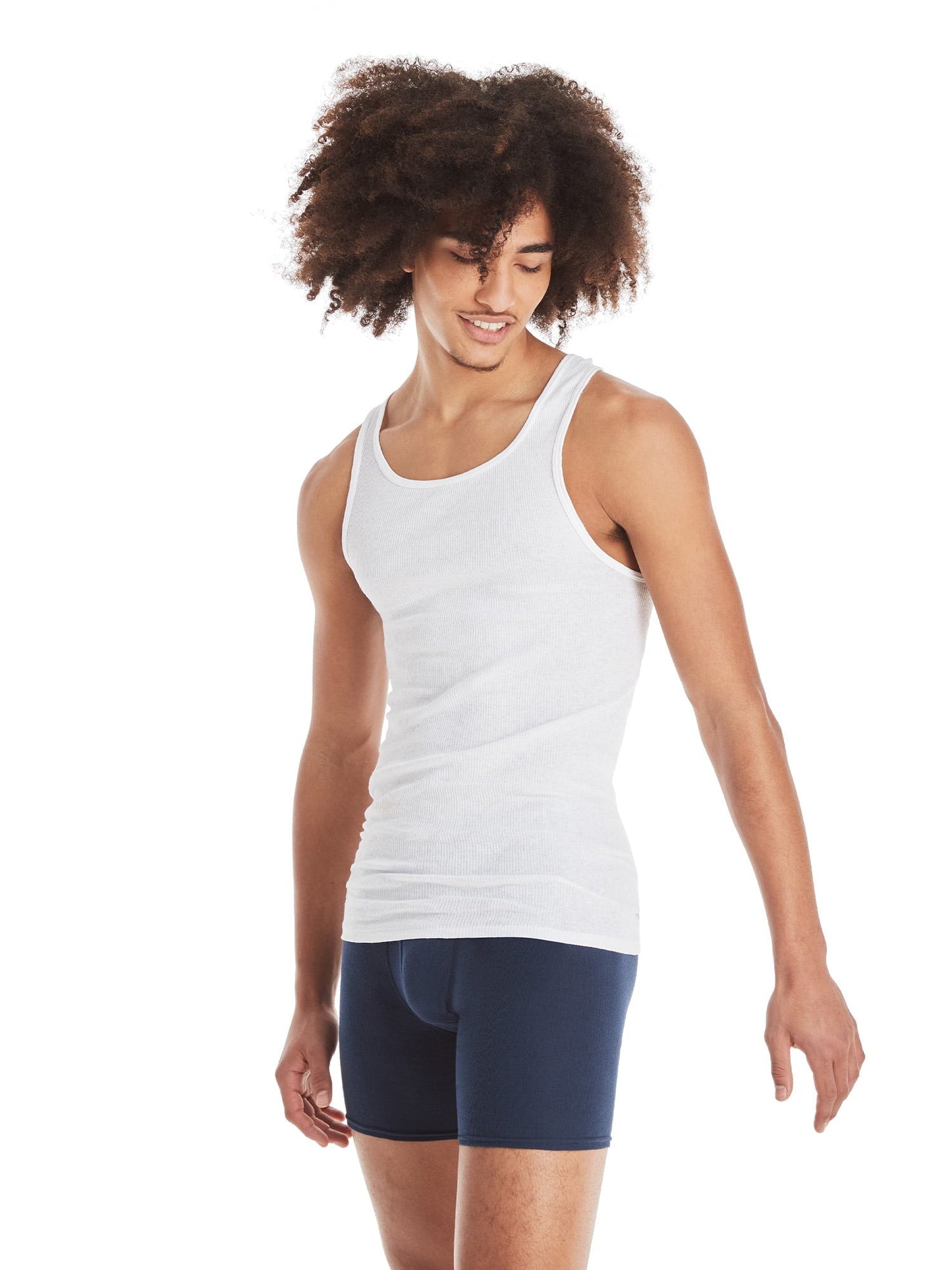 Hanes Men's Super Value Pack White Tank Undershirts, 10 Pack - image 5 of 9