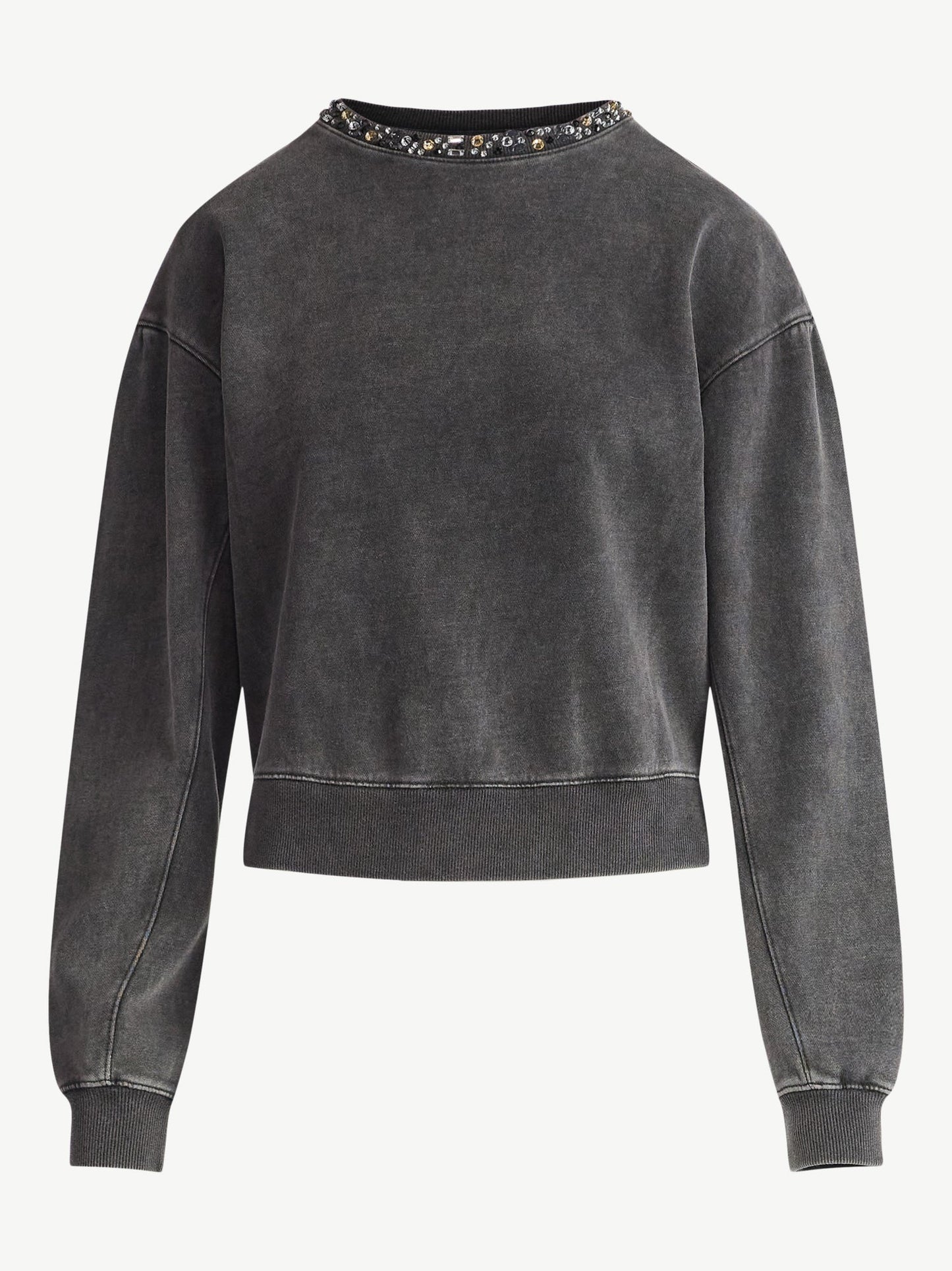 Walmart Scoop Women’s and Women's Plus Mineral Washed Rhinestone Crewneck Sweatshirt, Sizes XS-4X