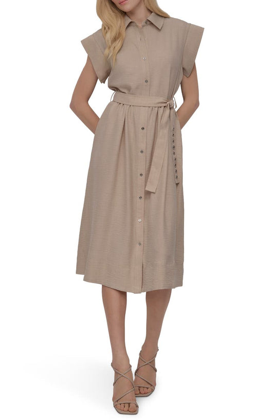 DKNY Tie Waist Shirtdress