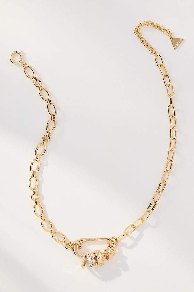 Anthropologie Paperclip Bar Charm Necklace