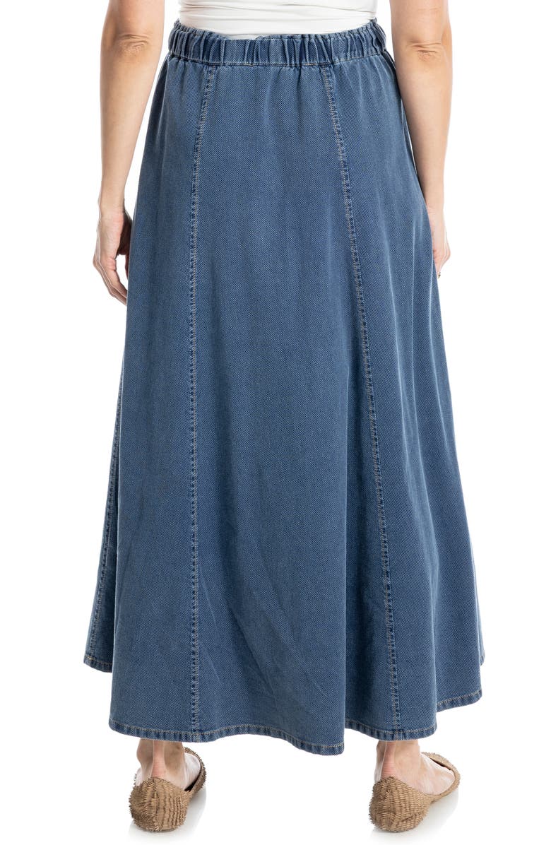 MAX STUDIO Pique Cotton Belted Midi Skirt