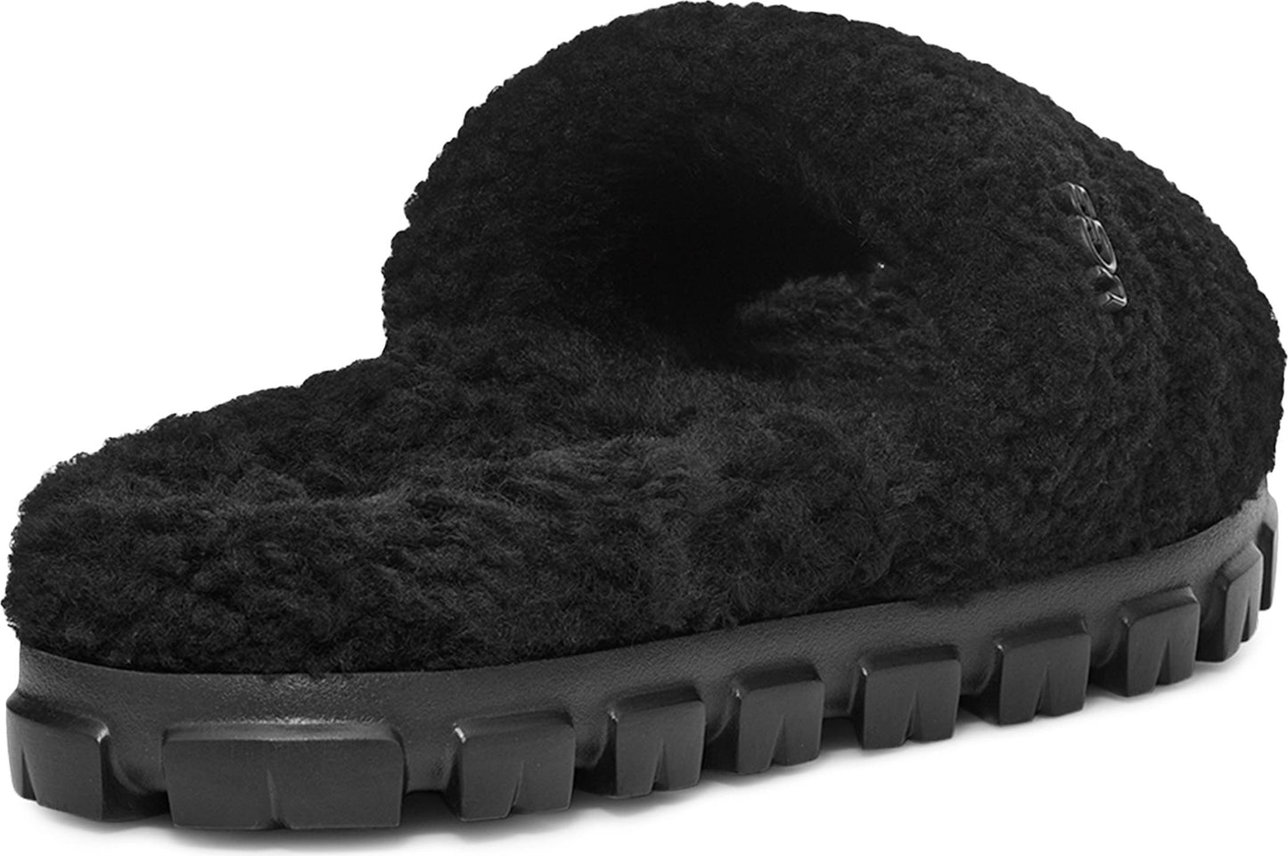 UGG<sup>®</sup> Cozetta Curly Genuine Shearling Slide Slipper, Alternate, color, BLACK