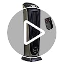 Lasko Oscillating Ceramic Tower Space Heater for Home with Adjustable Thermostat, Timer and Remote Control, 22.5 Inches, Grey/Black, 1500W, 751320