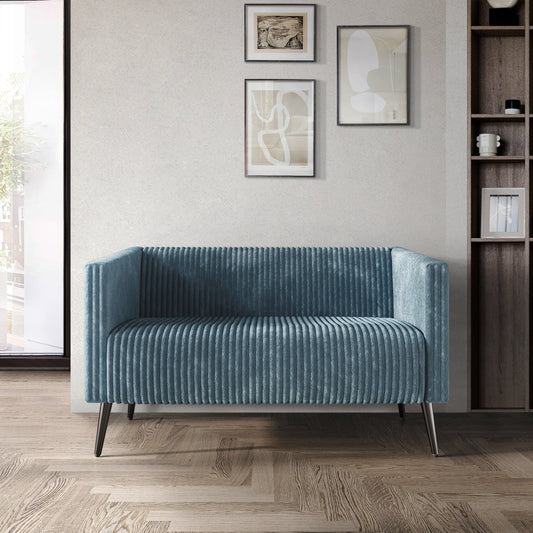 Walmart Castle Place Luxurious Corduroy Velvet Upholstered Loveseat, Light Blue