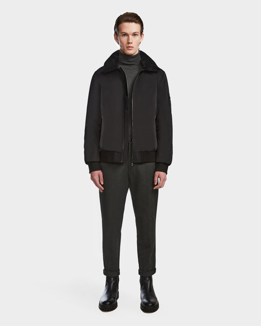 REECE MEN'S AVIATOR JACKET WITH REMOVABLE SHEARLING COLLAR