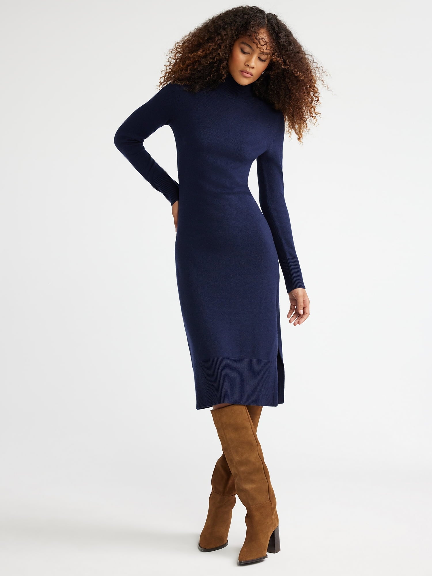 Free Assembly Women's Turtleneck Sweater Midi Dress with Long Sleeves, VinNews Recommendations Free Assembly Women's Turtleneck Sweater Midi Dress with Long Sleeves, VinNews Recommendations