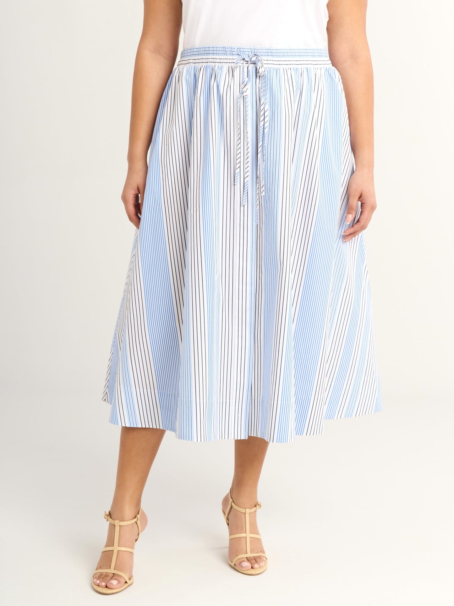 Walmart Free Assembly Women's and Women's Plus  Tie Front Cotton Maxi Skirt, XS-4X