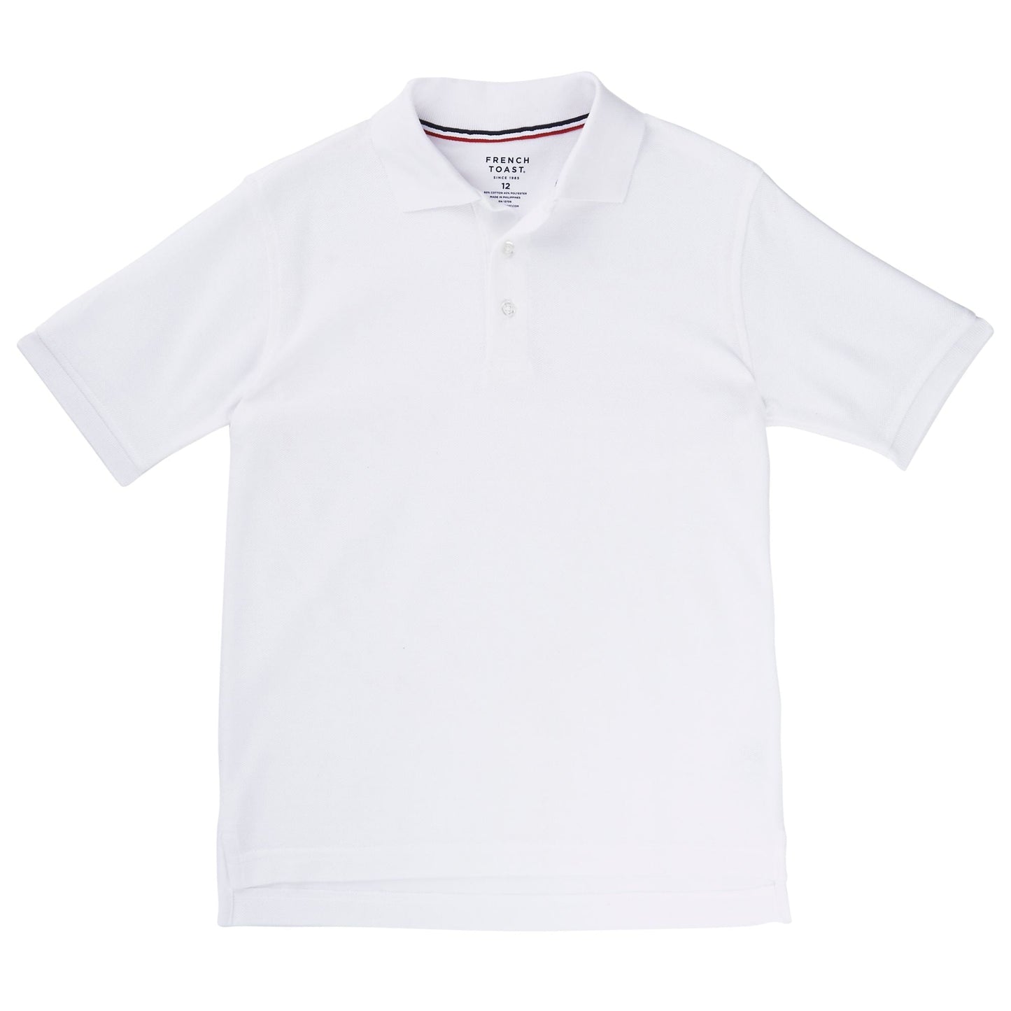 Walmart French Toast Husky Boys' Pique Polo Shirt - white, 14 - 16 (Big Boys)