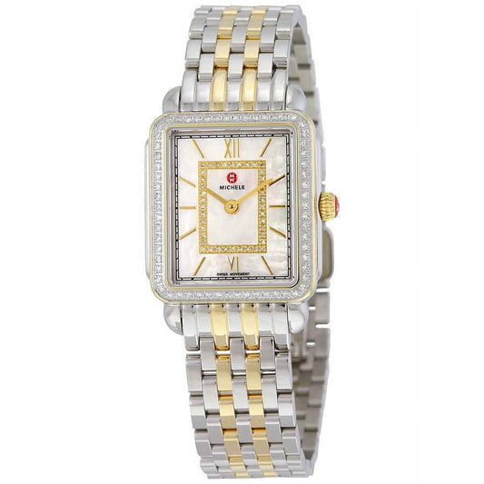 Walmart Michele Women's Deco II Mid Two-Toned Diamond 26mm Watch MWW06I000004