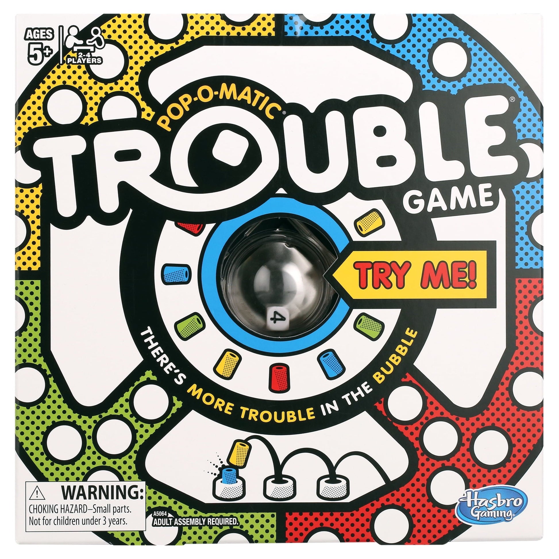 thumbnail video image 2 of Pop-O-Matic Trouble Kids Board Game, Family Games for 2-4 Players, Christmas Gifts for Kids, Ages 5+, 2 of 7