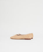 Raffia Square Toe Ballerina