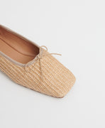 Raffia Square Toe Ballerina