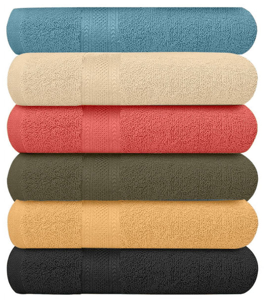 thumbnail image 1 of Springfield Linen Terry Bath Towel 100% Cotton Towels & Washcloths, Multicolor, 6 Pcs / Pack, 1 of 9