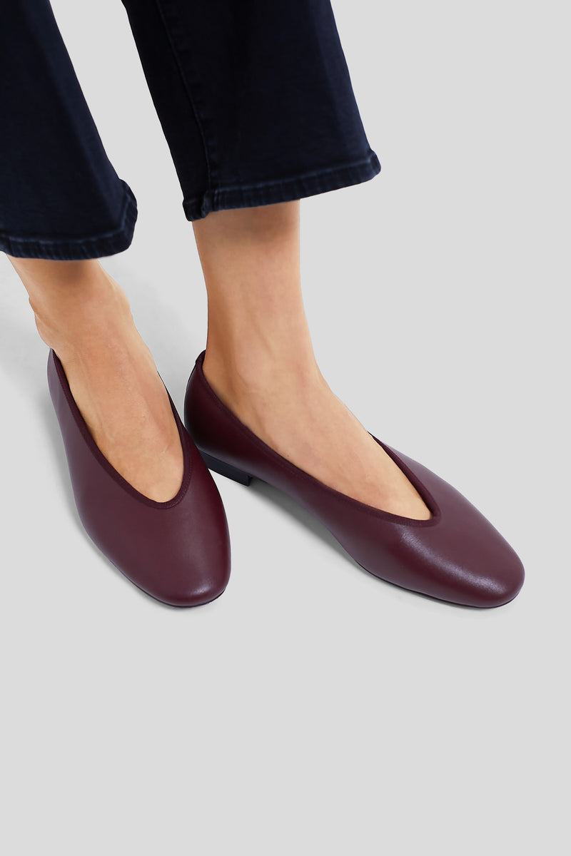 Oxblood Leather Nina Flats
