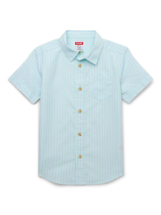 Walmart Wrangler Boys Button-Up Short Sleeve Shirt, Sizes 4-16