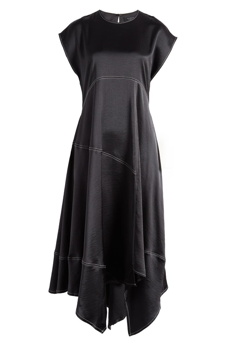 AllSaints Agnes Cap Sleeve Handkerchief Hem Dress