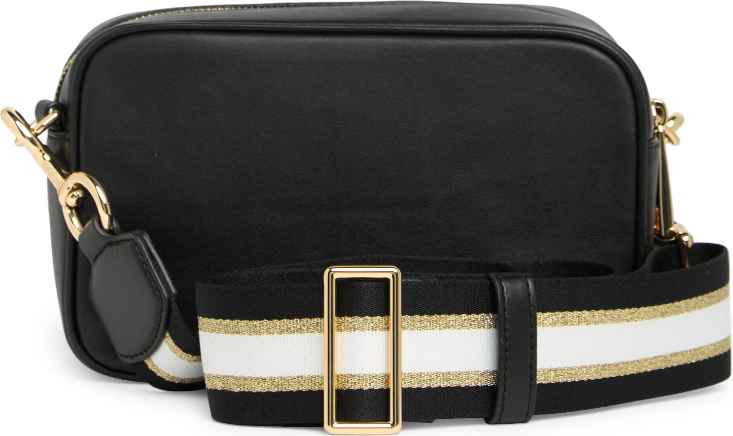 Marc Jacobs Flash Leather Camera Crossbody Bag, Alternate, color, BLACK/ GOLD