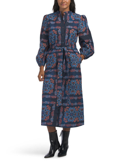 celina moon long sleeve midi shirt dress with tie waist CELINA MOON Long Sleeve Midi Shirt Dress With Tie Waist – VinNews  Recommendations