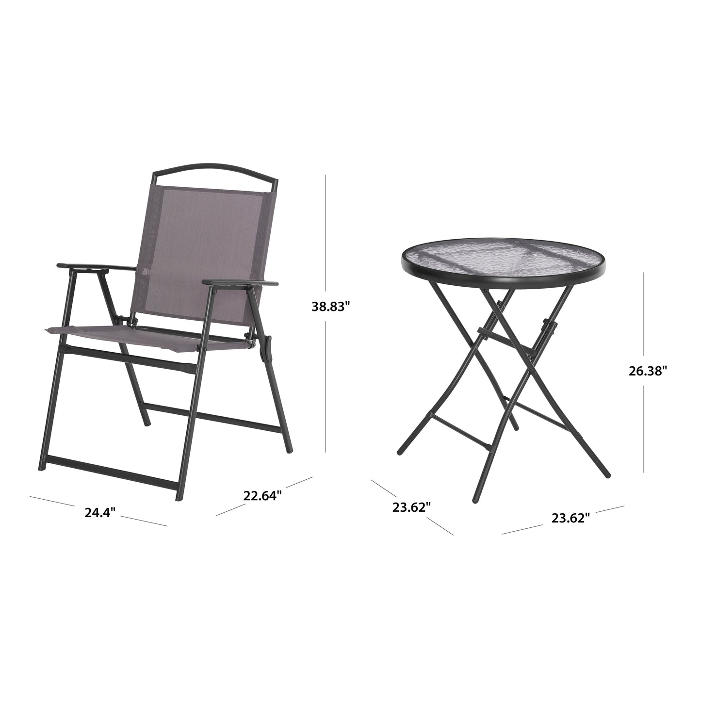 Walmart Mainstays Albany Lane 3 Piece Outdoor Bistro Set, Gray