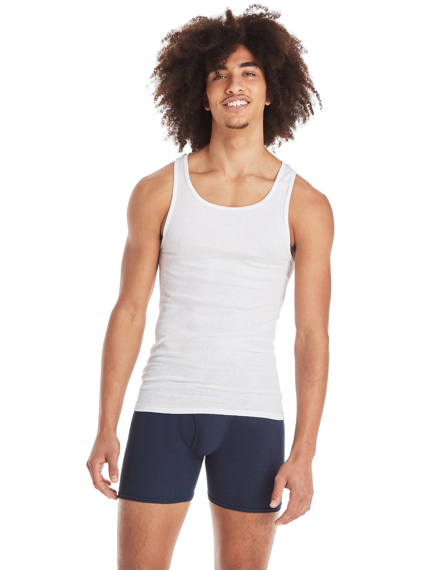 Hanes Men's Super Value Pack White Tank Undershirts, 10 Pack - image 3 of 9