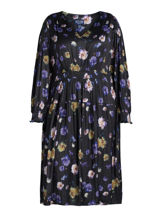Walmart Scoop Women's & Women's Plus V Neck Plissé Midi Dress, Sizes XS-4X