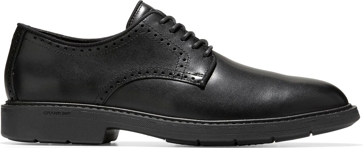 Cole Haan Goto Waterproof Leather Plain Toe Derby, Alternate, color, BLACK WP