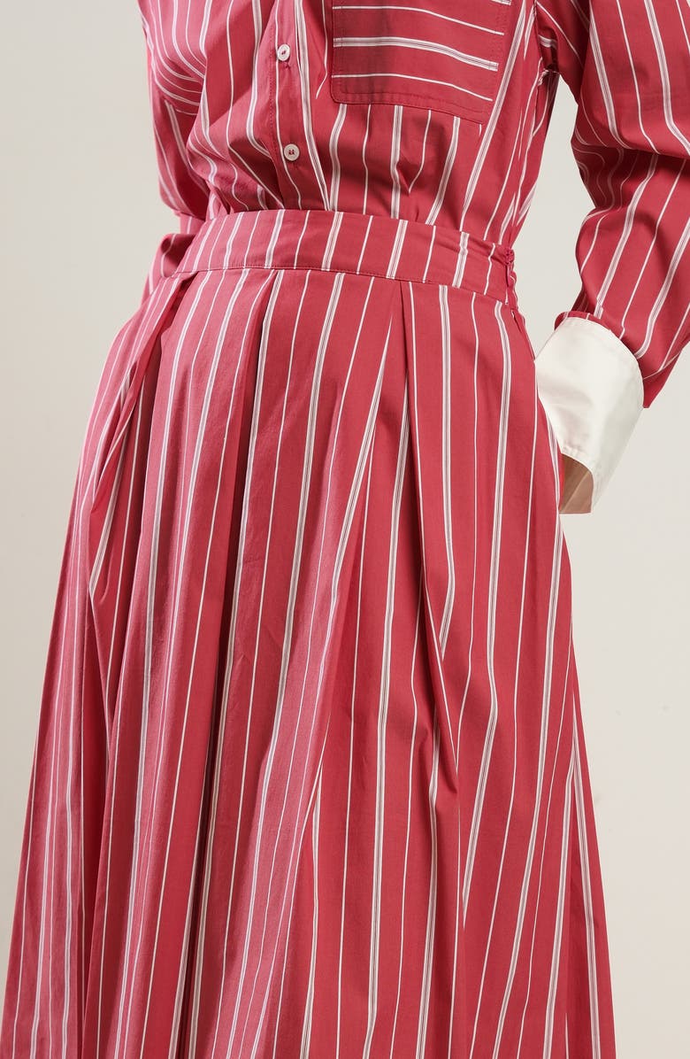 FREEMARKET Striped Midi Skirt