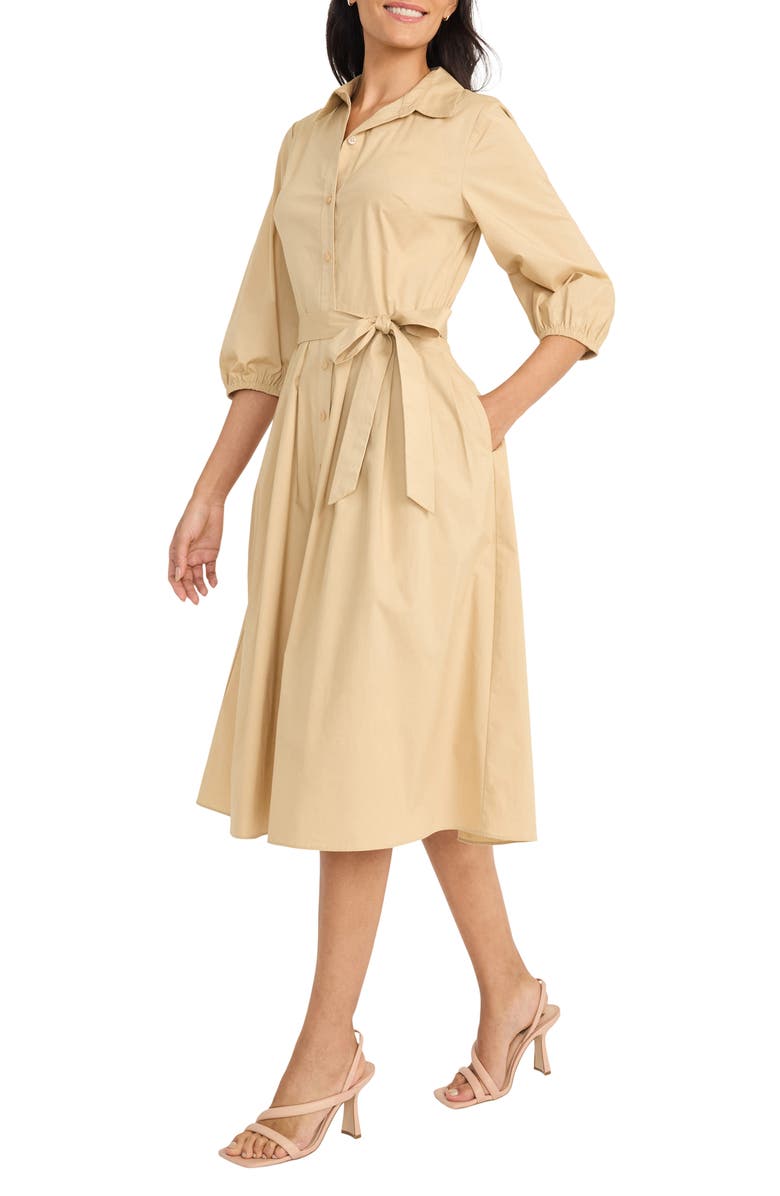 Maggy London Long Sleeve Midi Shirtdress