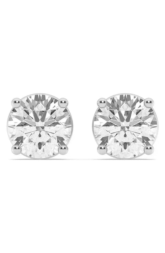 BADGLEY MISCHKA COLLECTION 14K White Gold & Lab Grown Diamond Stud Earrings - 5.00 ctw, Main, color, WHITE