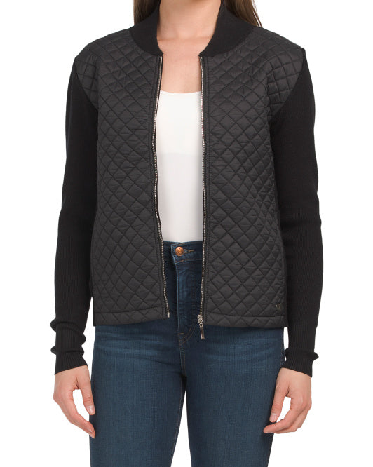 Quilted Bomber Jacket