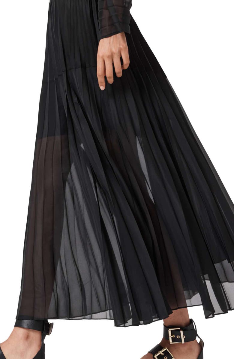 AllSaints Micaela Pleated Maxi Skirt