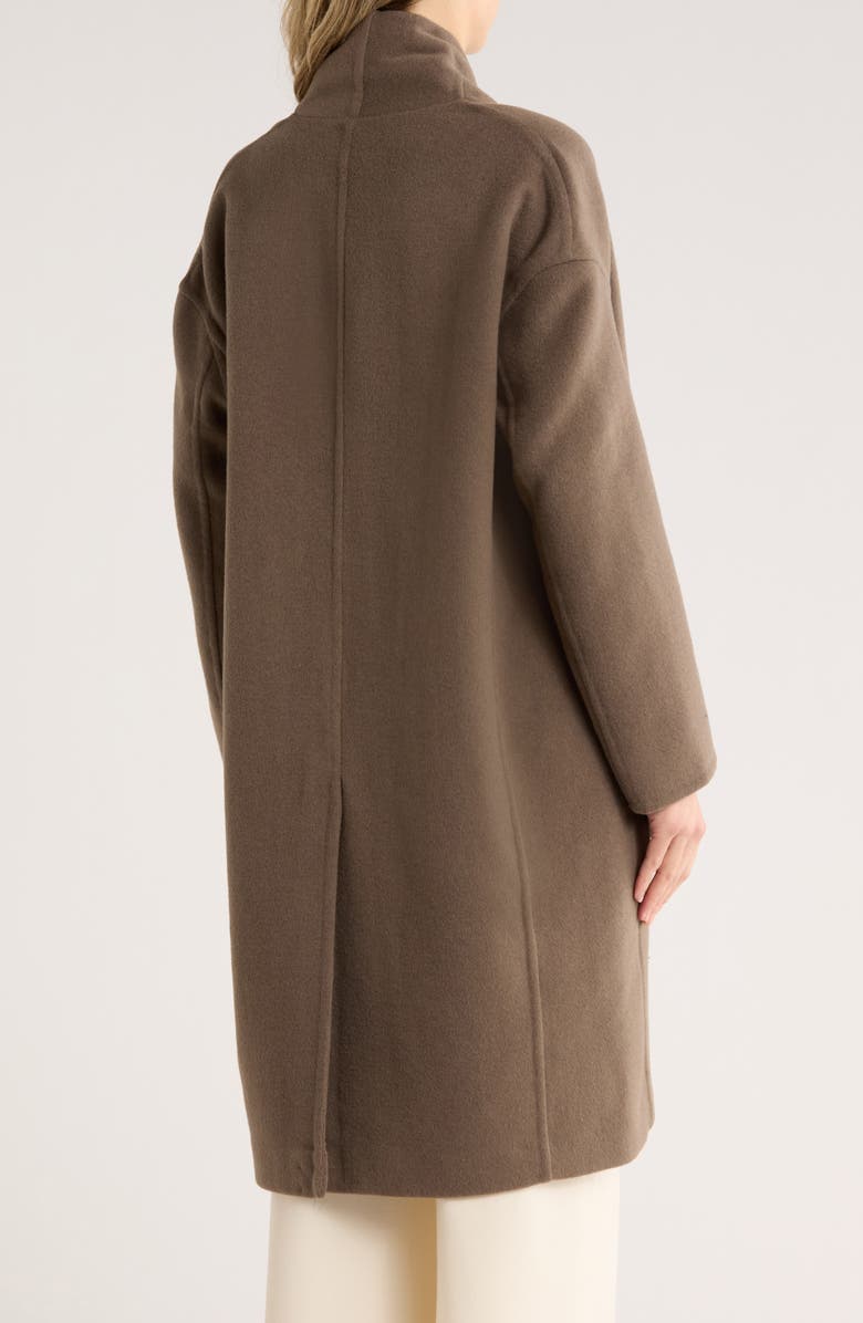 Vince Collarless Wool Blend Longline Coat