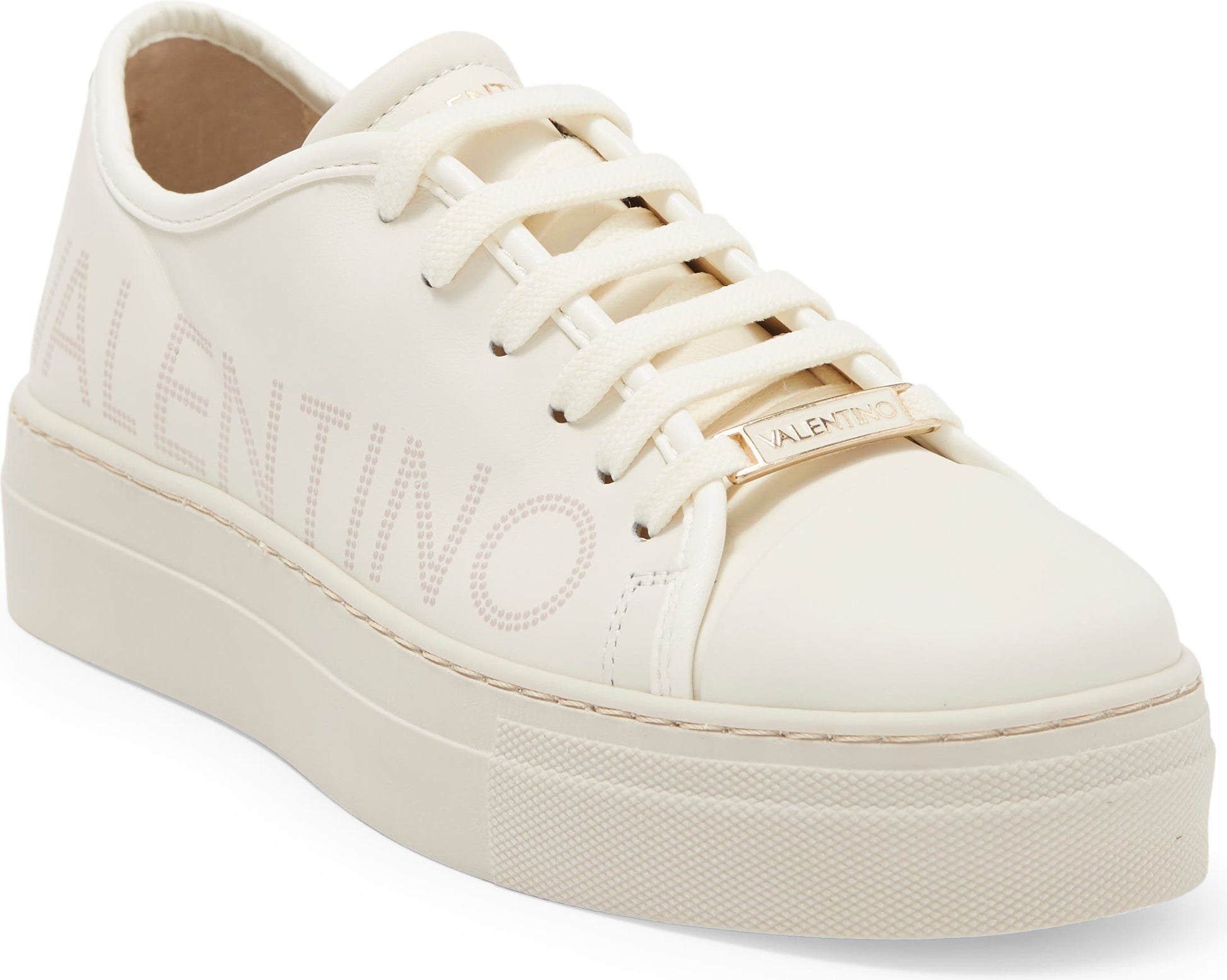 VALENTINO BY MARIO VALENTINO Dalia Leather Platform Sneaker, Main, color, CREAM