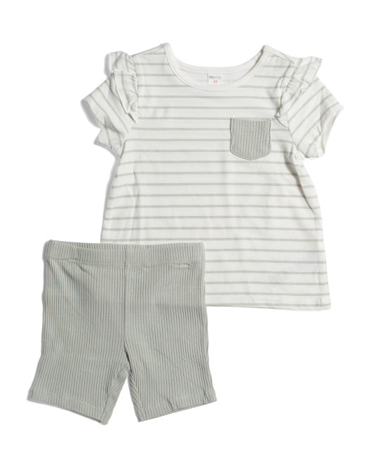 Toddler Girls 2pc Knit Shorts Set