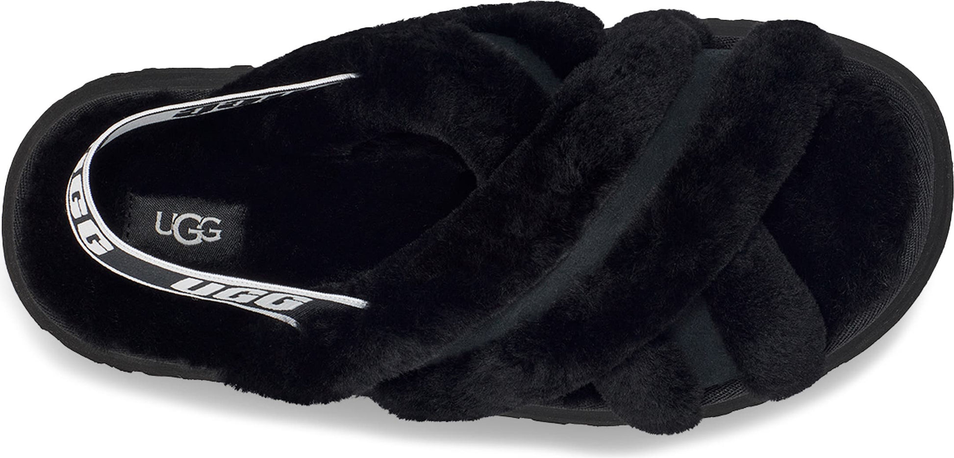 UGG<sup>®</sup> Disco Cross Genuine Shearling Slide, Alternate, color, BLACK