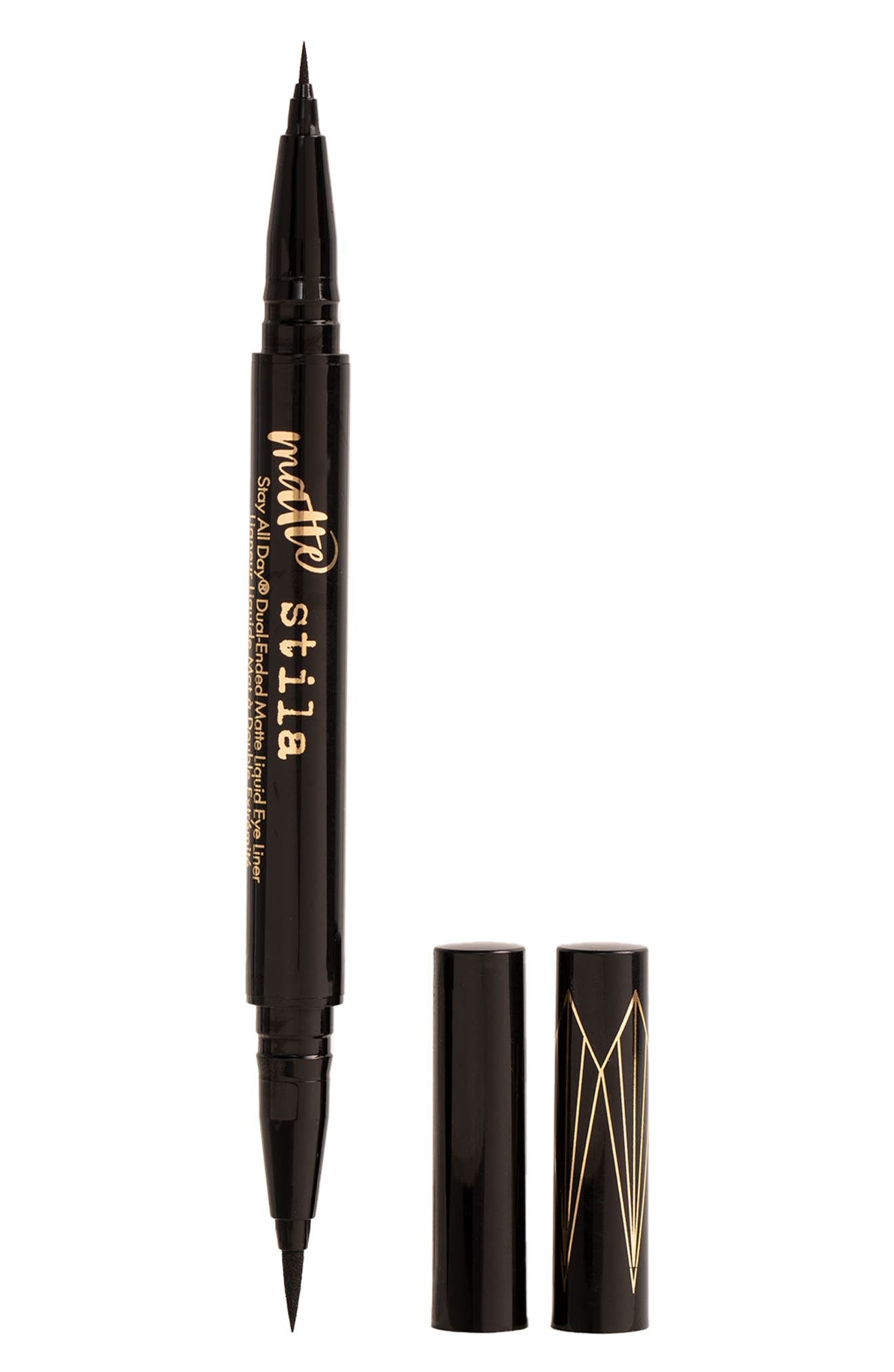 Stila Stay All Day<sup>®</sup> Dual-Ended Matte Liquid Eye Liner, Main, color, BLACK