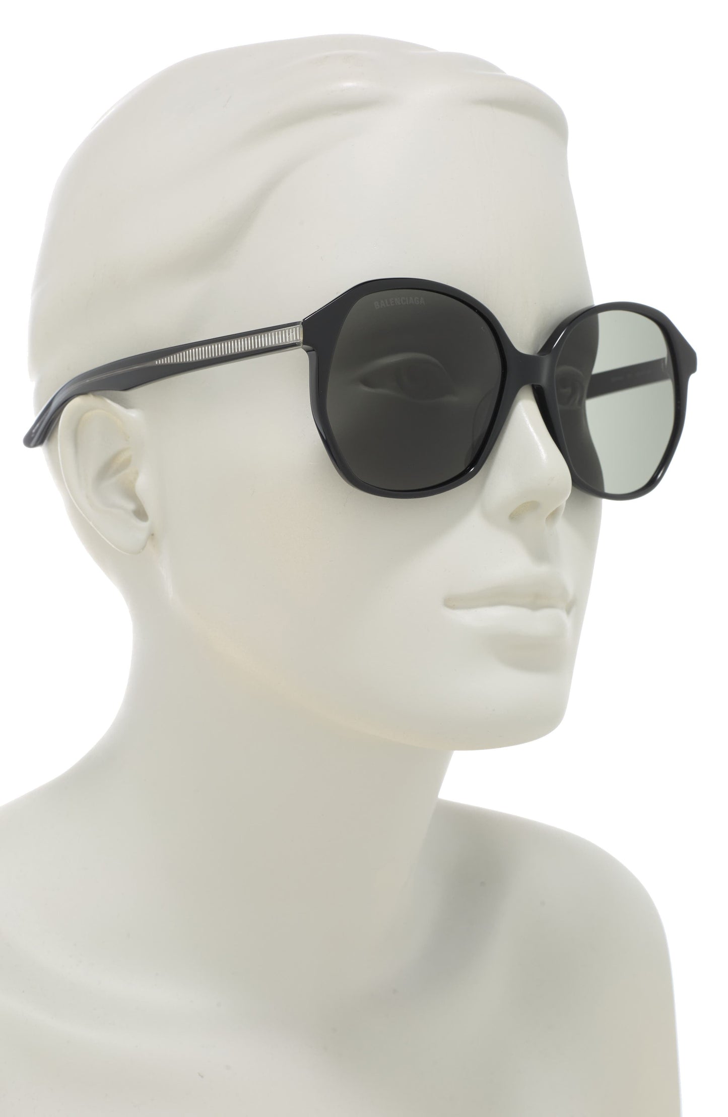 Balenciaga 58mm Round Sunglasses, Alternate, color, BLACK BLACK GREY