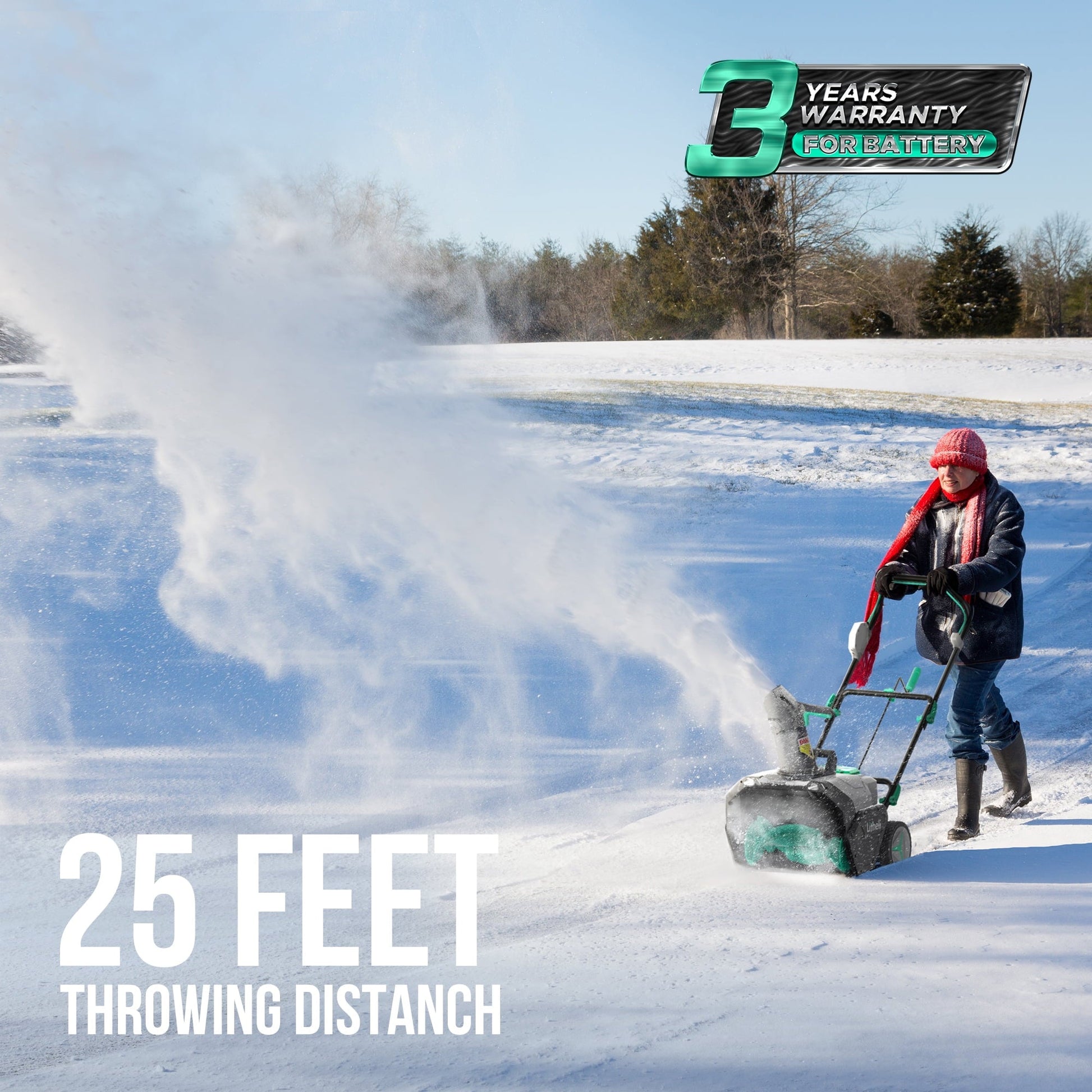 thumbnail image 5 of Litheli Cordless Snow Blower, 2x20V (40V) 20 Inch Snow Thrower with Brushless Motor Electric Snow Remove Machine, 2 x4.0 Ah Batteries & Charger, Single-Stage, 5 of 9