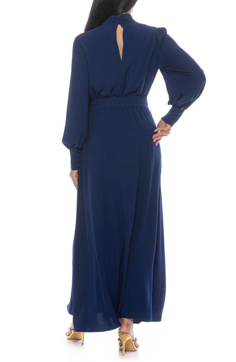 Alexia Admor Saliah Mockneck Blouson Sleeve Dress