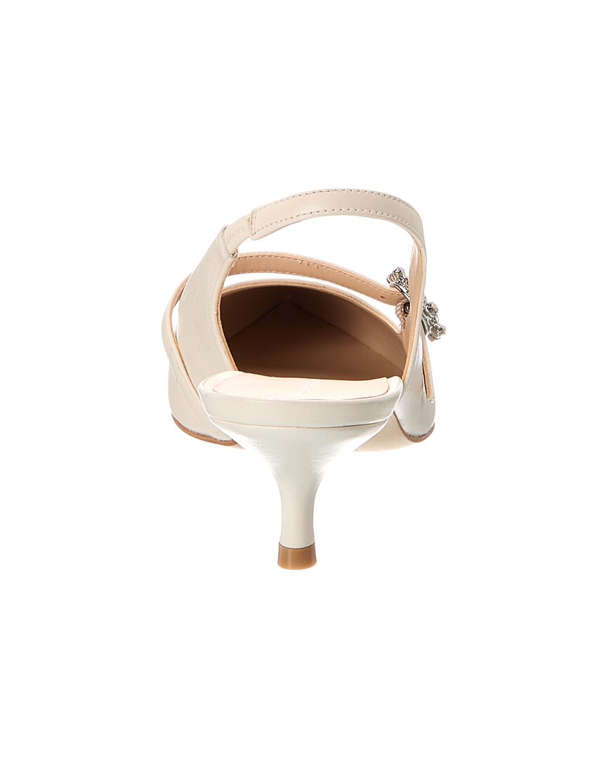 Walmart Stuart Weitzman Aura Mary Jane Leather Slingback Pump, 8.5, White