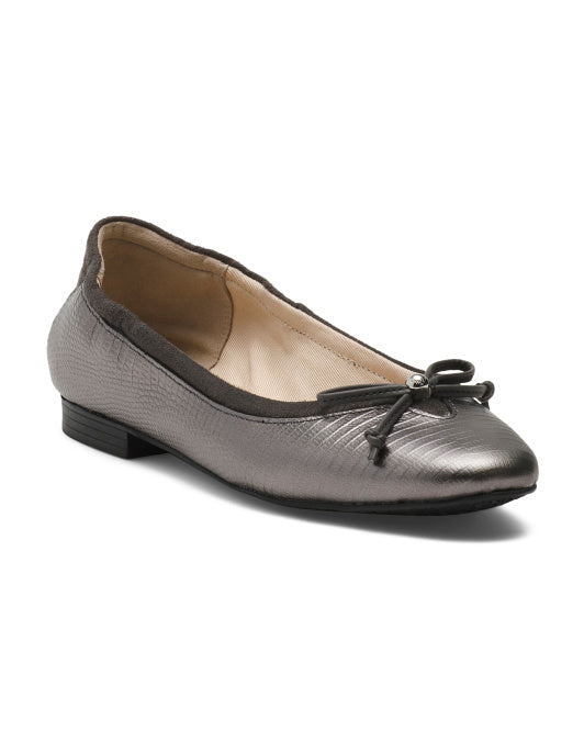 Leather Keira Lizard Skin Comfort Ballet Flats