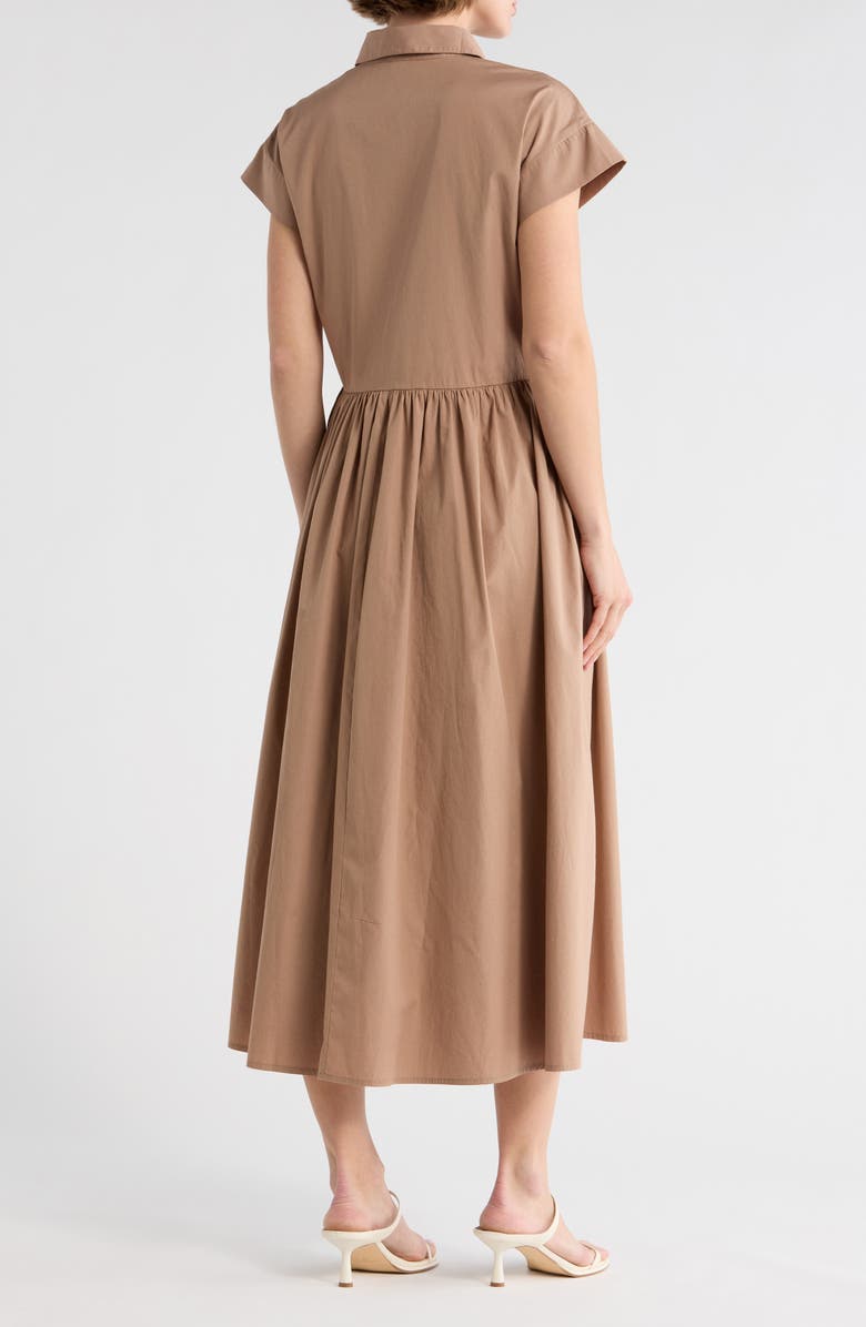 Nordstrom Drop Waist Button Front Cotton Midi Dress