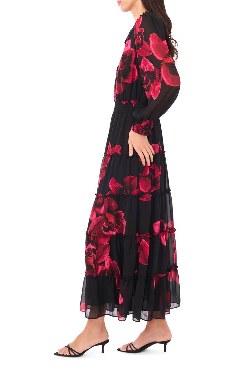 Halogen® Tie Neck Long Sleeve Maxi Dress
