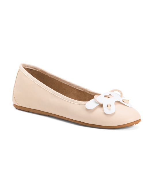 Leather Pia Hidden Wedge Ballet Flats