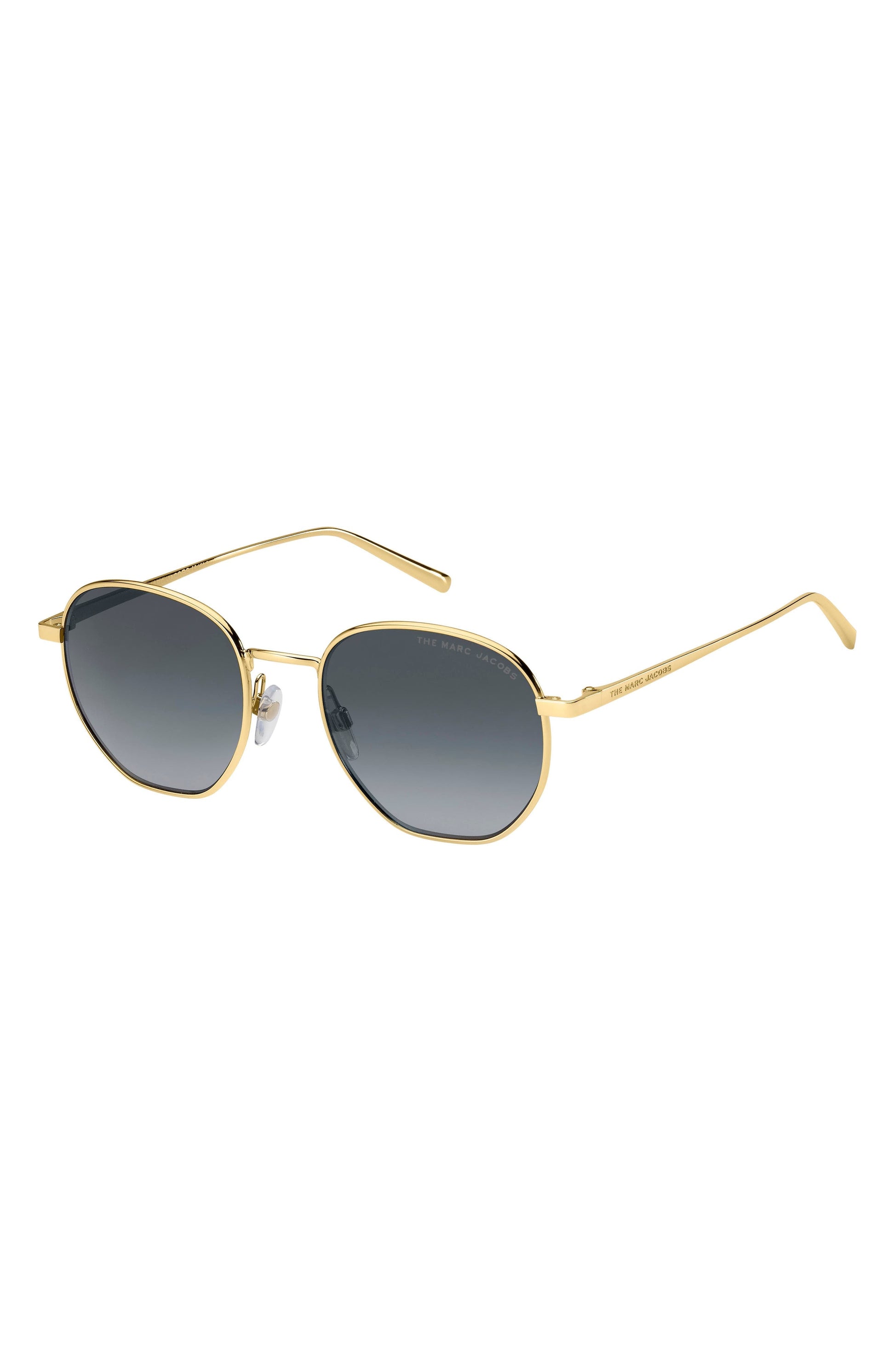 MARC JACOBS 51mm Marc Round Sunglasses, Alternate, color, GOLD/ GREY SHADED