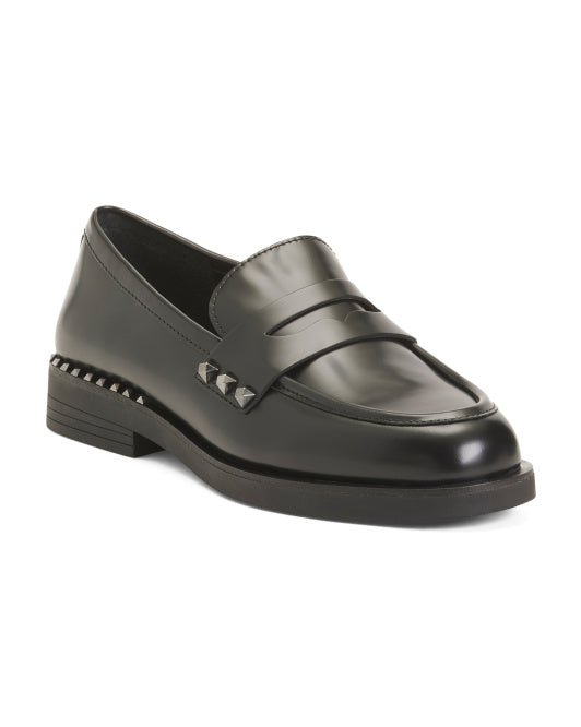 Leather Whisper Stud Loafers